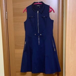 DKNY Dark Blue Sleeveless Mini Dress